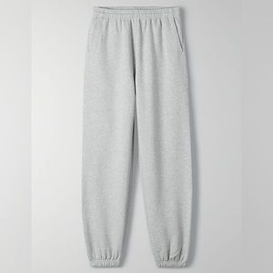 Aritzia The Super Fleece Oversized Sweatpants - Size Medium (Heather Ice Grey)